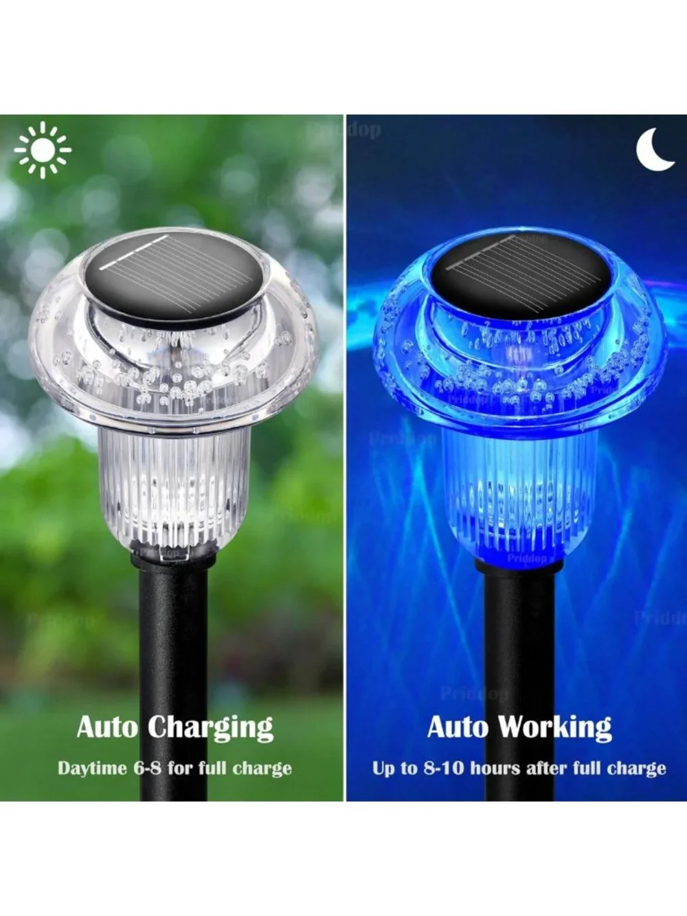 Color Changing LED Solar Christmas Lights - Waterproof Outdoor 8 Pack Decor
